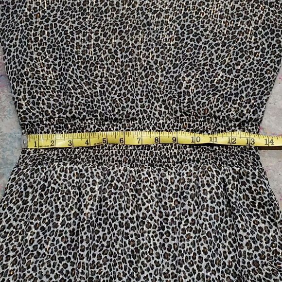 Michael Kors Julia Dress in Leapord Print with Gold Metallic Threads Size M - Picture 12 of 14
